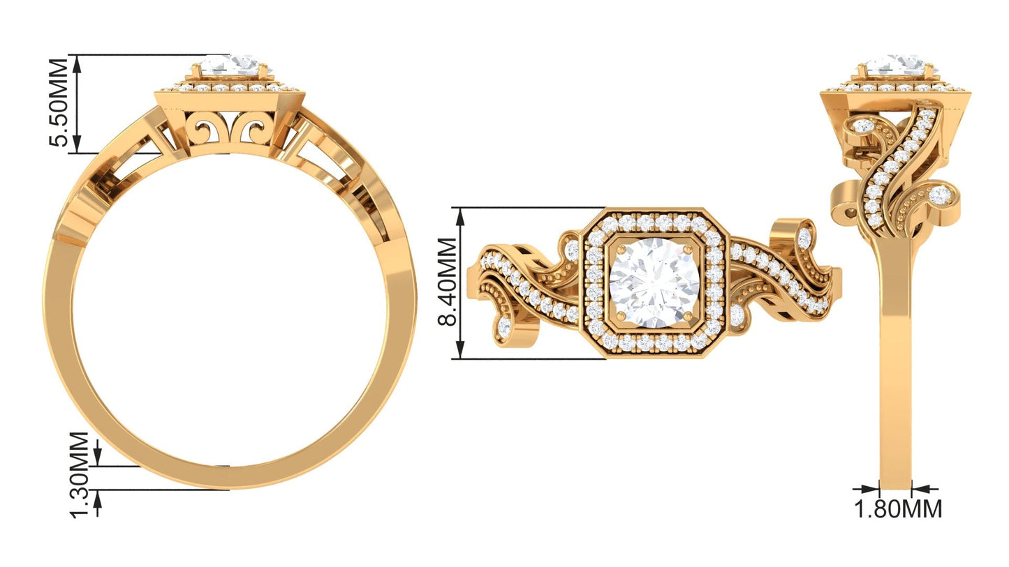 0.75 CT Zircon Engagement Ring