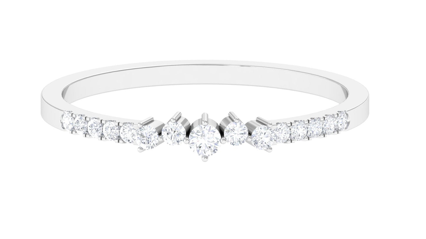 Certified Natural Diamond Half Eternity Stackable Ring