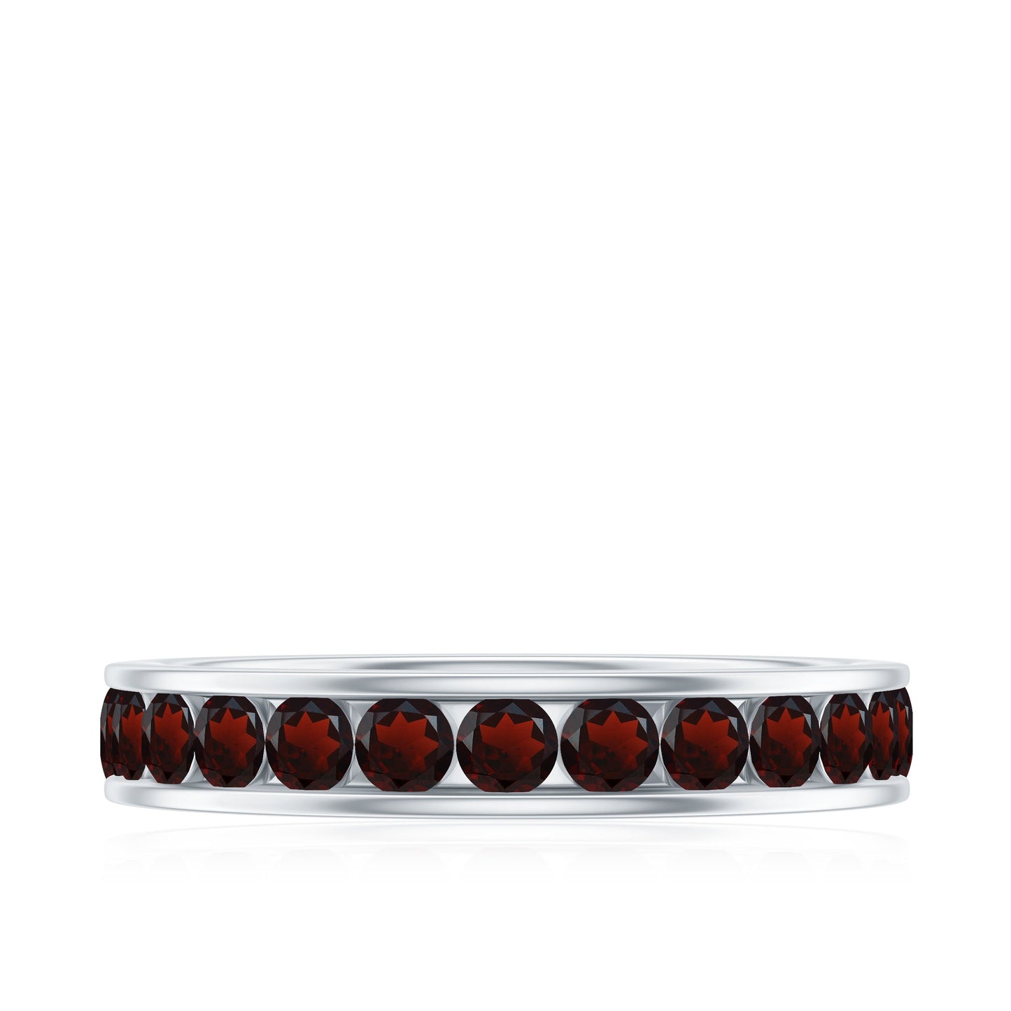 Certified Real Garnet Eternity Ring for Anniversary