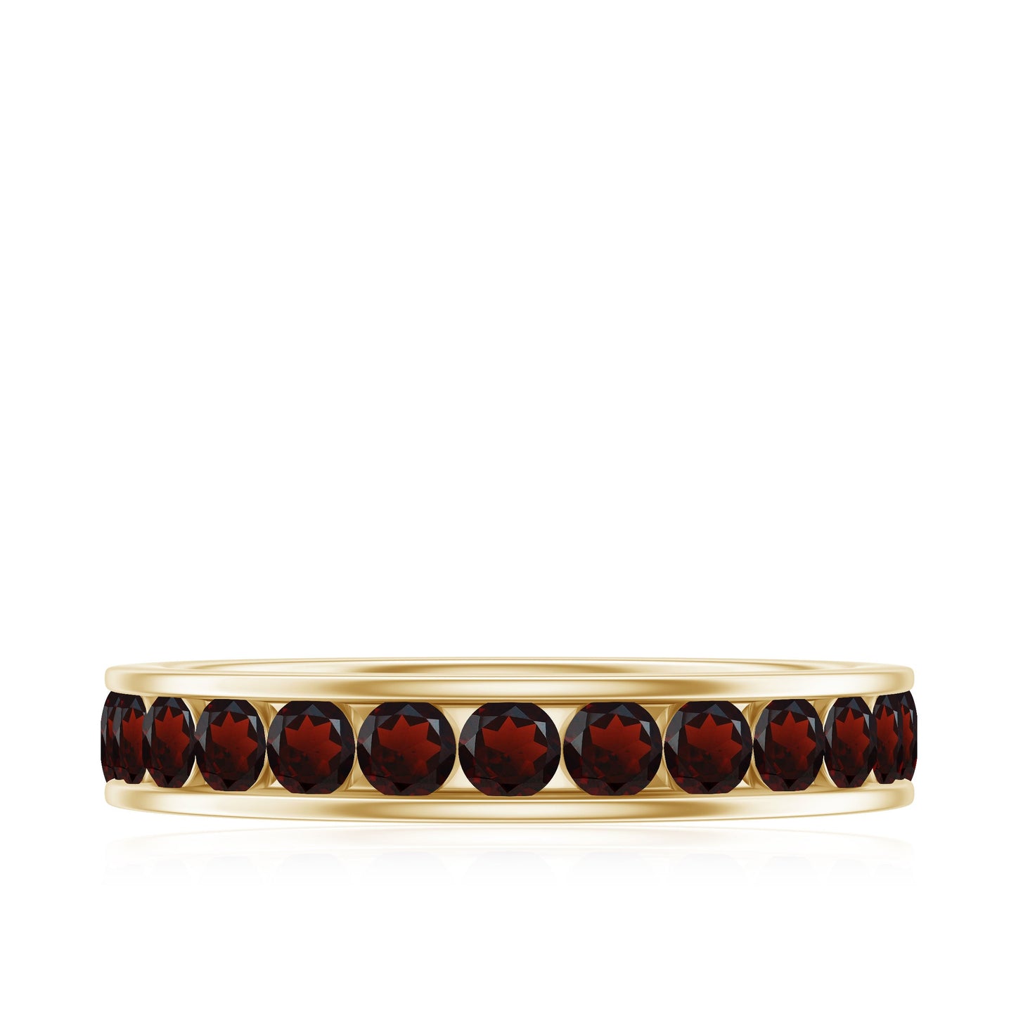 Certified Real Garnet Eternity Ring for Anniversary