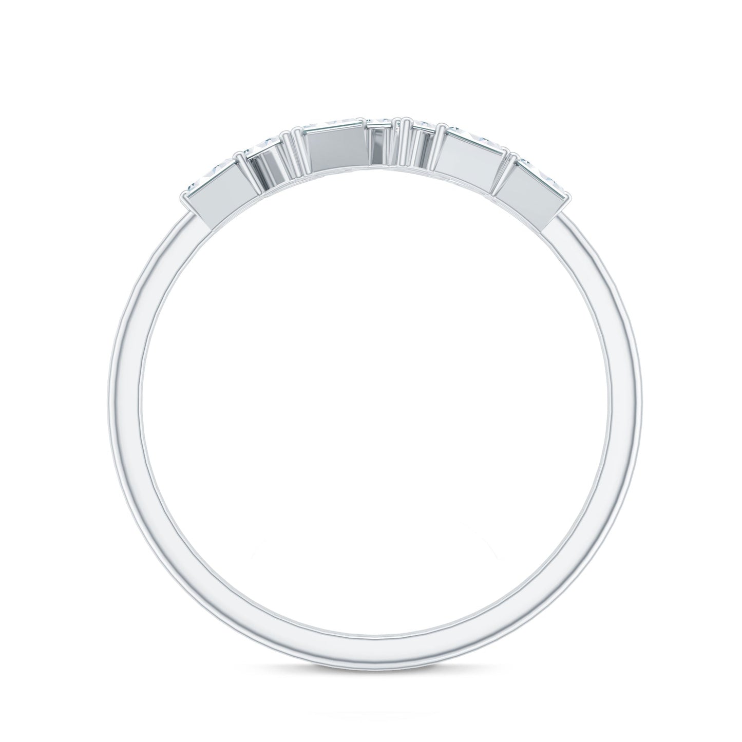 Baguette Cut Diamond Cluster Wedding Ring