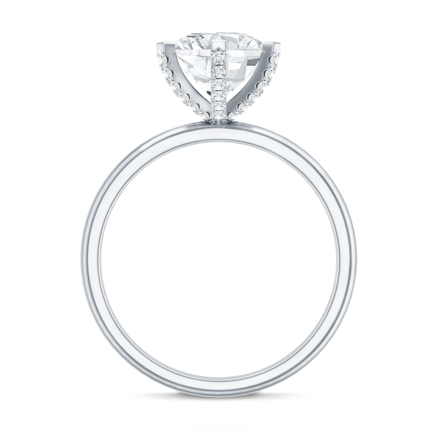 8 MM Round Brilliant Cut Lab Grown Diamond Engagement Ring