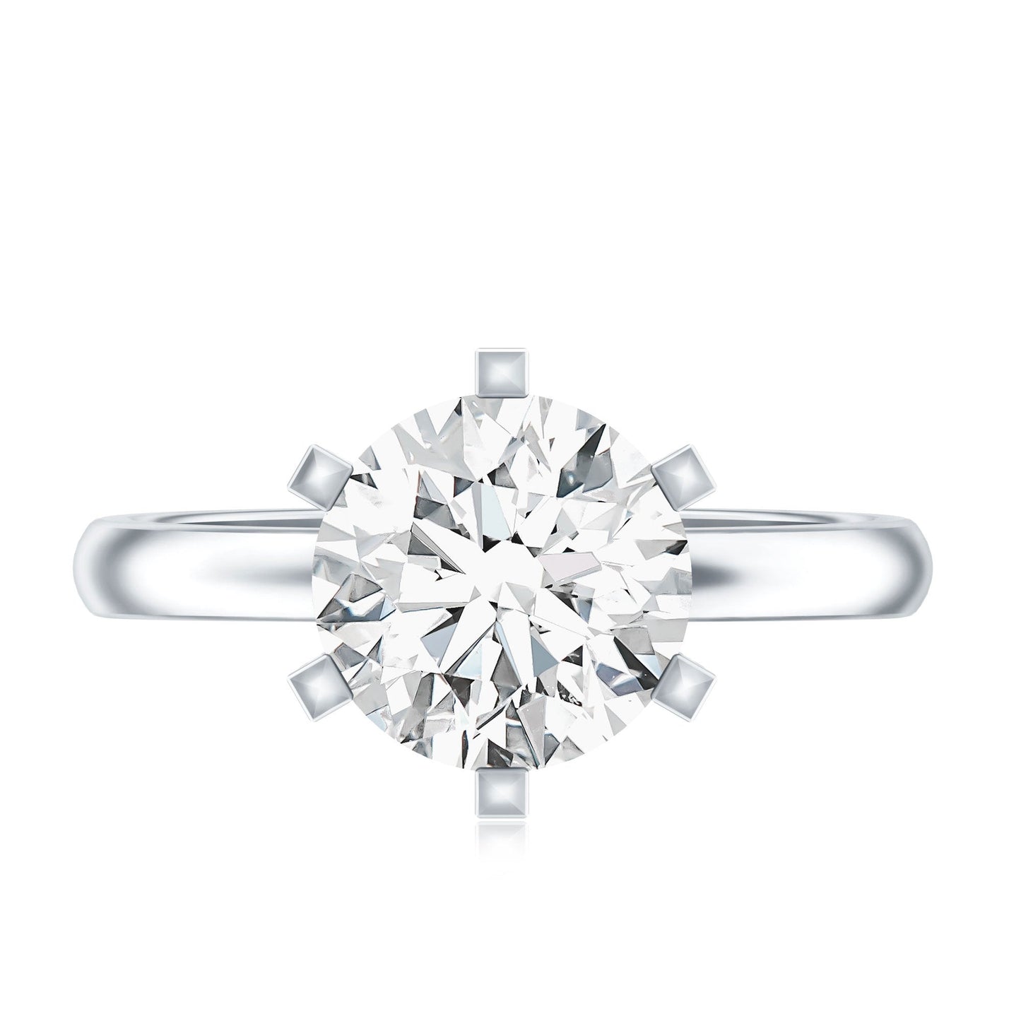 8 MM Round Brilliant Cut Lab Grown Diamond Engagement Ring