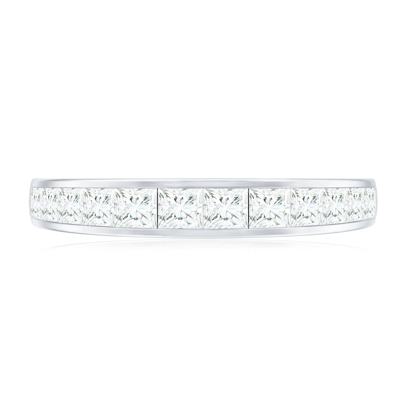 Princess Cut Diamond Half Eternity Ring in Channel Setting