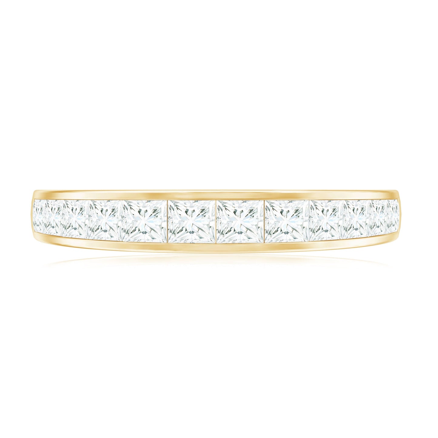 Princess Cut Diamond Half Eternity Ring in Channel Setting