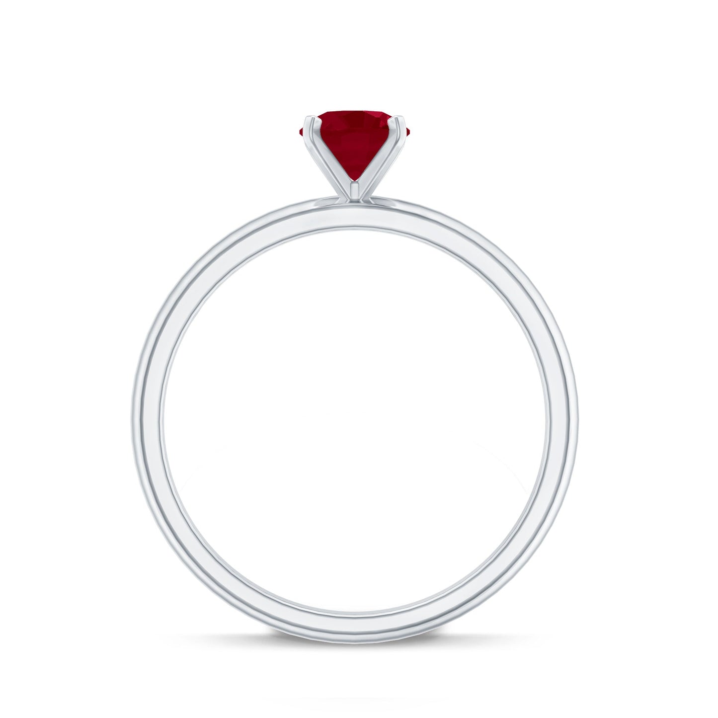July Birthstone 5 MM Ruby Solitaire Ring in Peg Head Setting