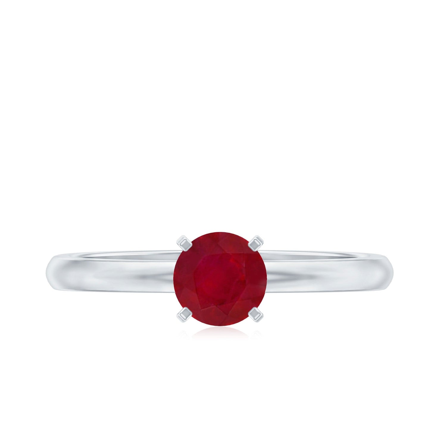 July Birthstone 5 MM Ruby Solitaire Ring in Peg Head Setting