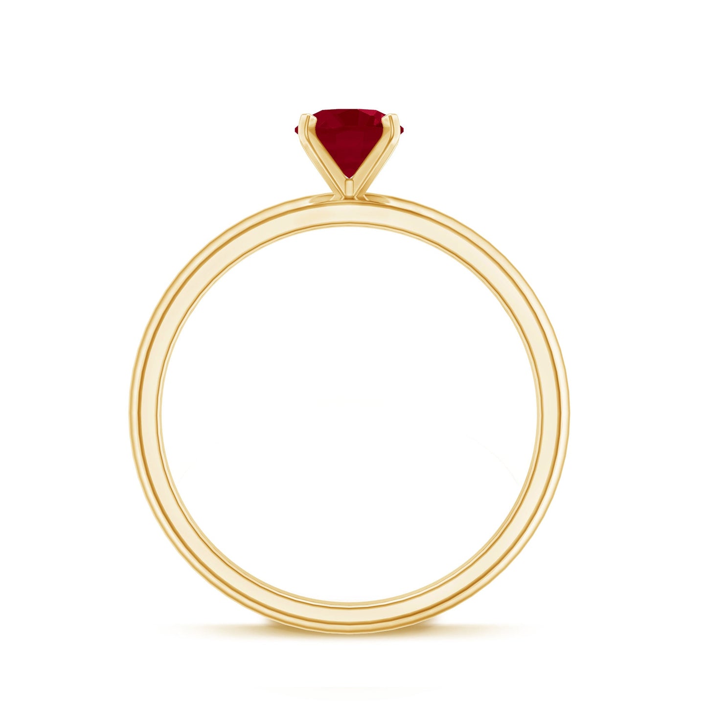 July Birthstone 5 MM Ruby Solitaire Ring in Peg Head Setting