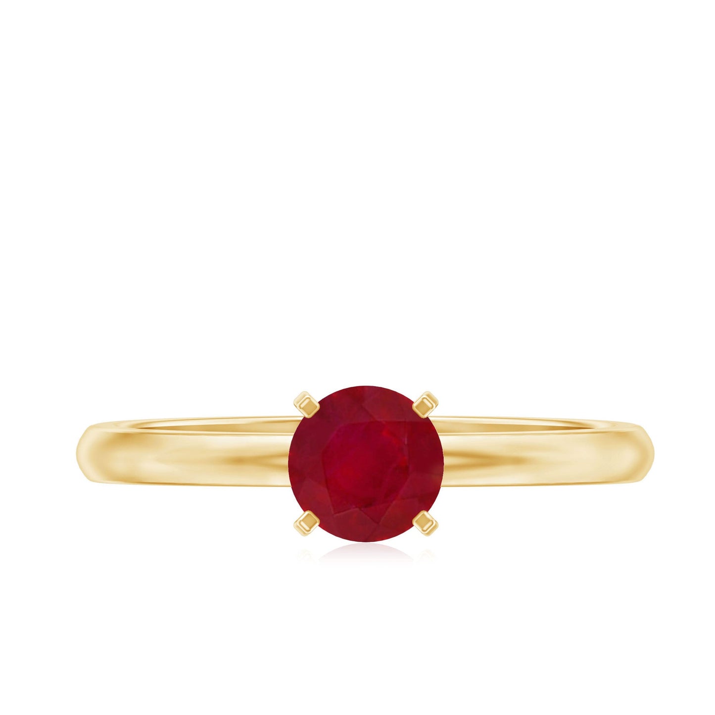 July Birthstone 5 MM Ruby Solitaire Ring in Peg Head Setting