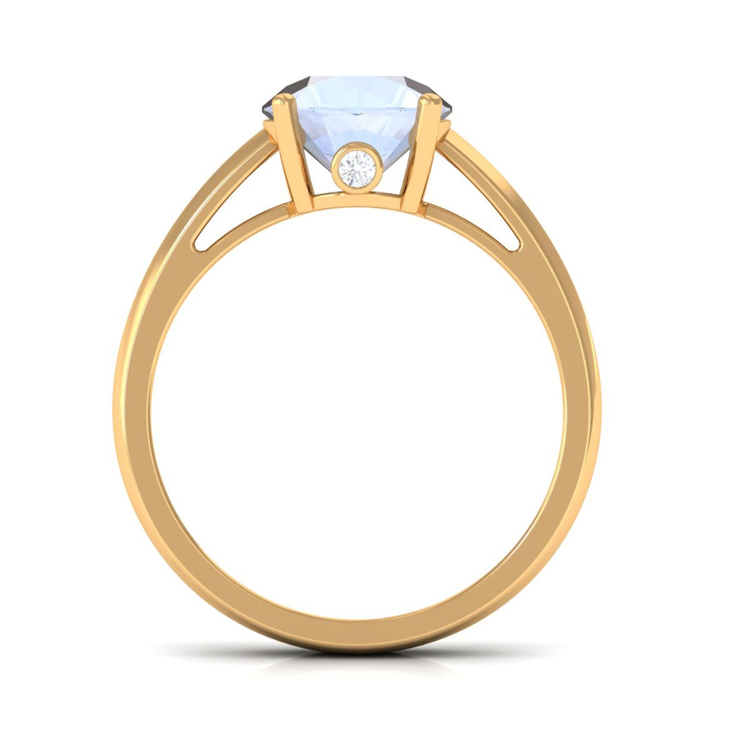 Round Cut 8 MM Moonstone Solitaire Engagement Ring