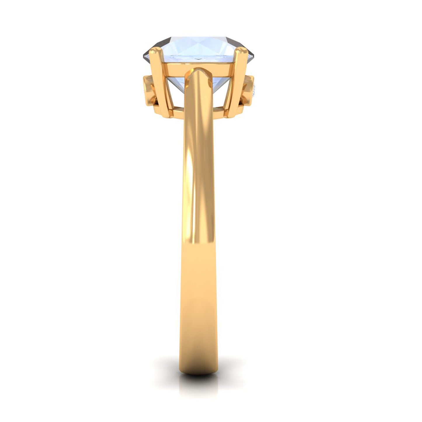 Round Cut 8 MM Moonstone Solitaire Engagement Ring