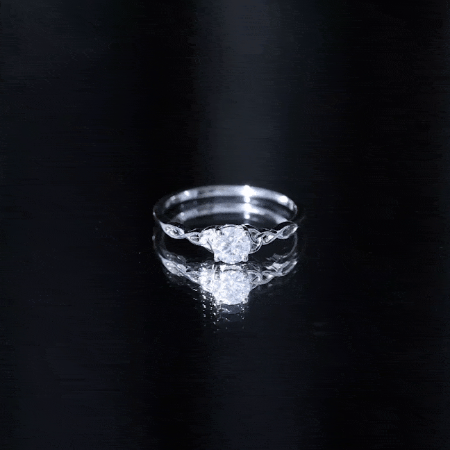 Solitaire Moissanite Celtic Knot Ring for Women