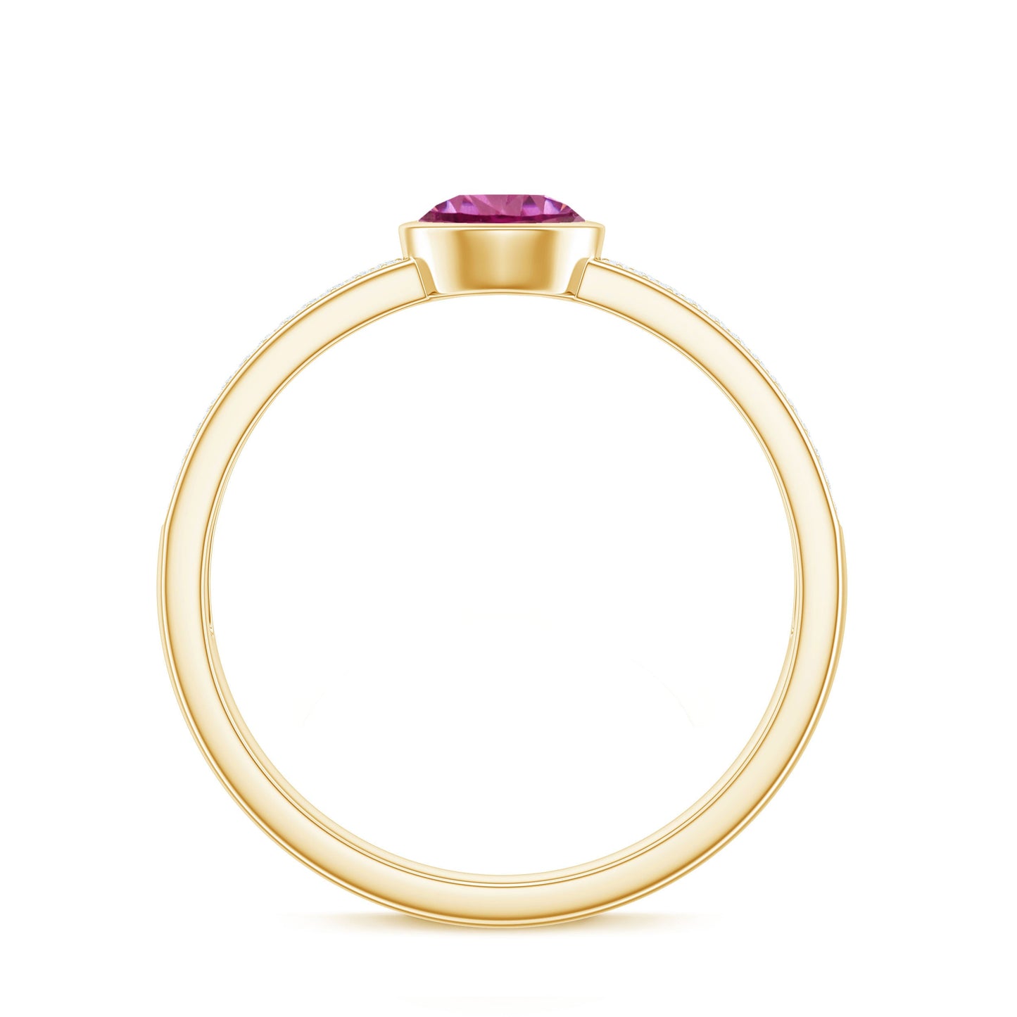 0.75 CT Solitaire Pink Tourmaline and Diamond Engagement Ring