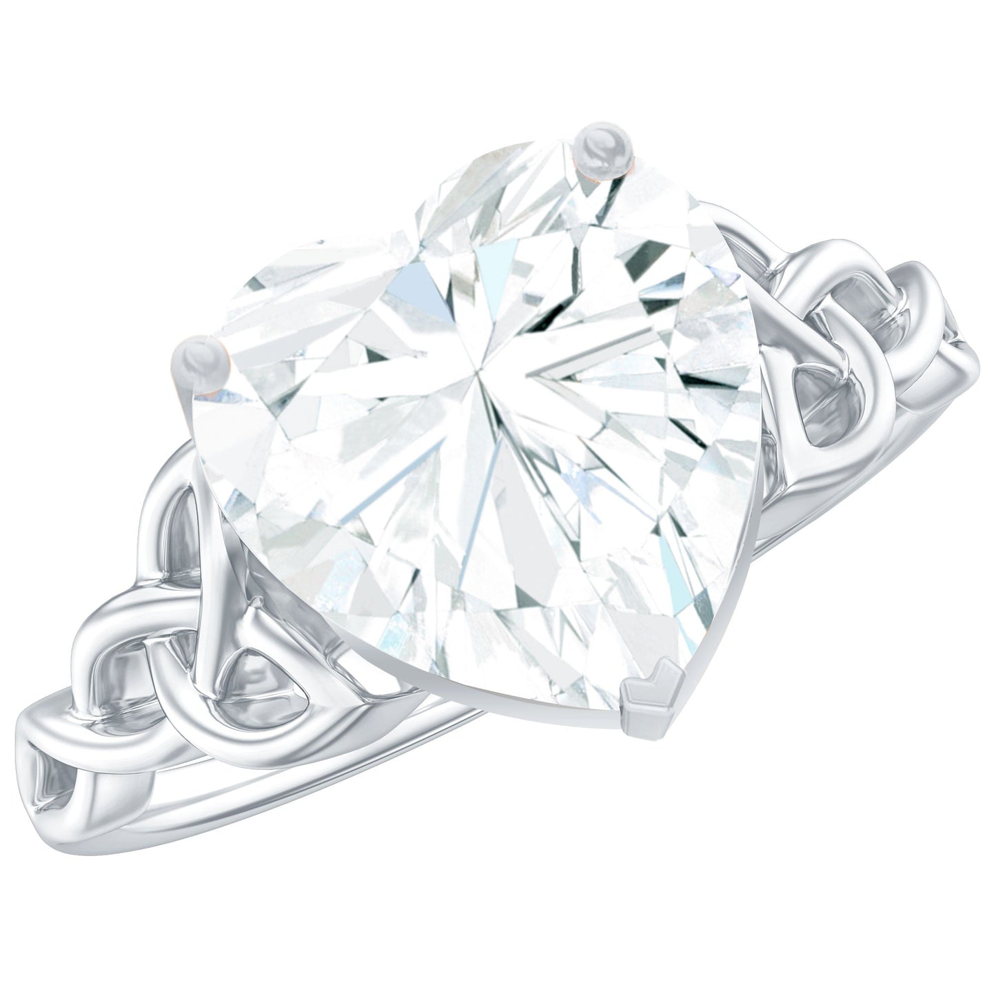 Heart Shaped Moissanite Celtic Engagement Ring