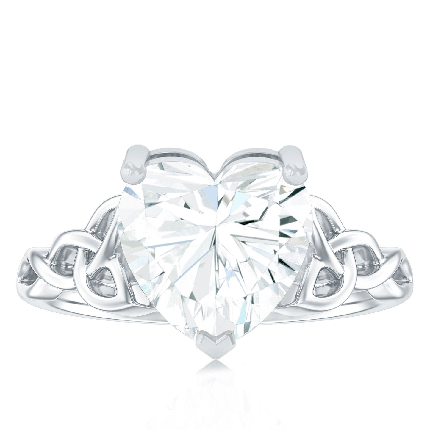 Heart Shaped Moissanite Celtic Engagement Ring