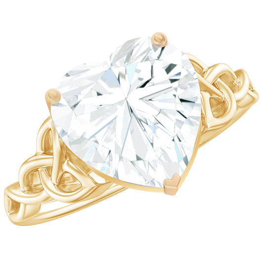Heart Shaped Moissanite Celtic Engagement Ring