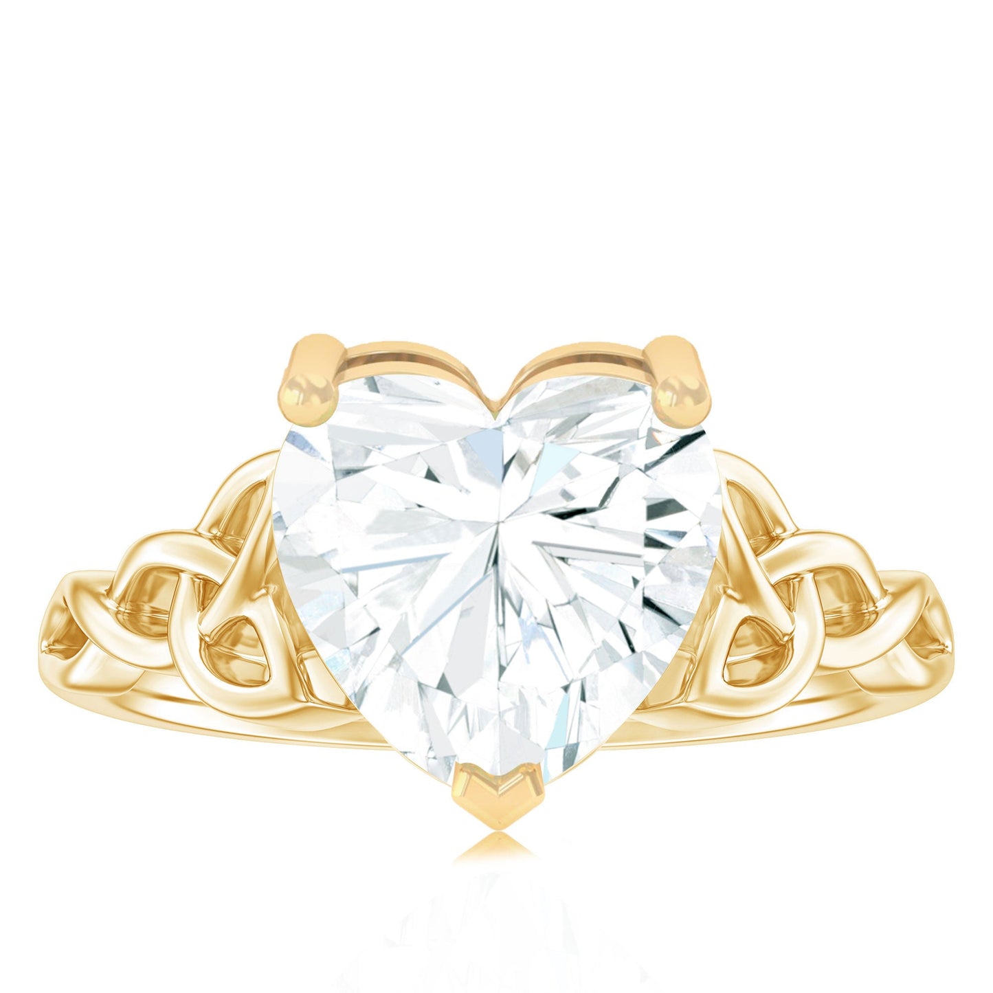 Heart Shaped Moissanite Celtic Engagement Ring