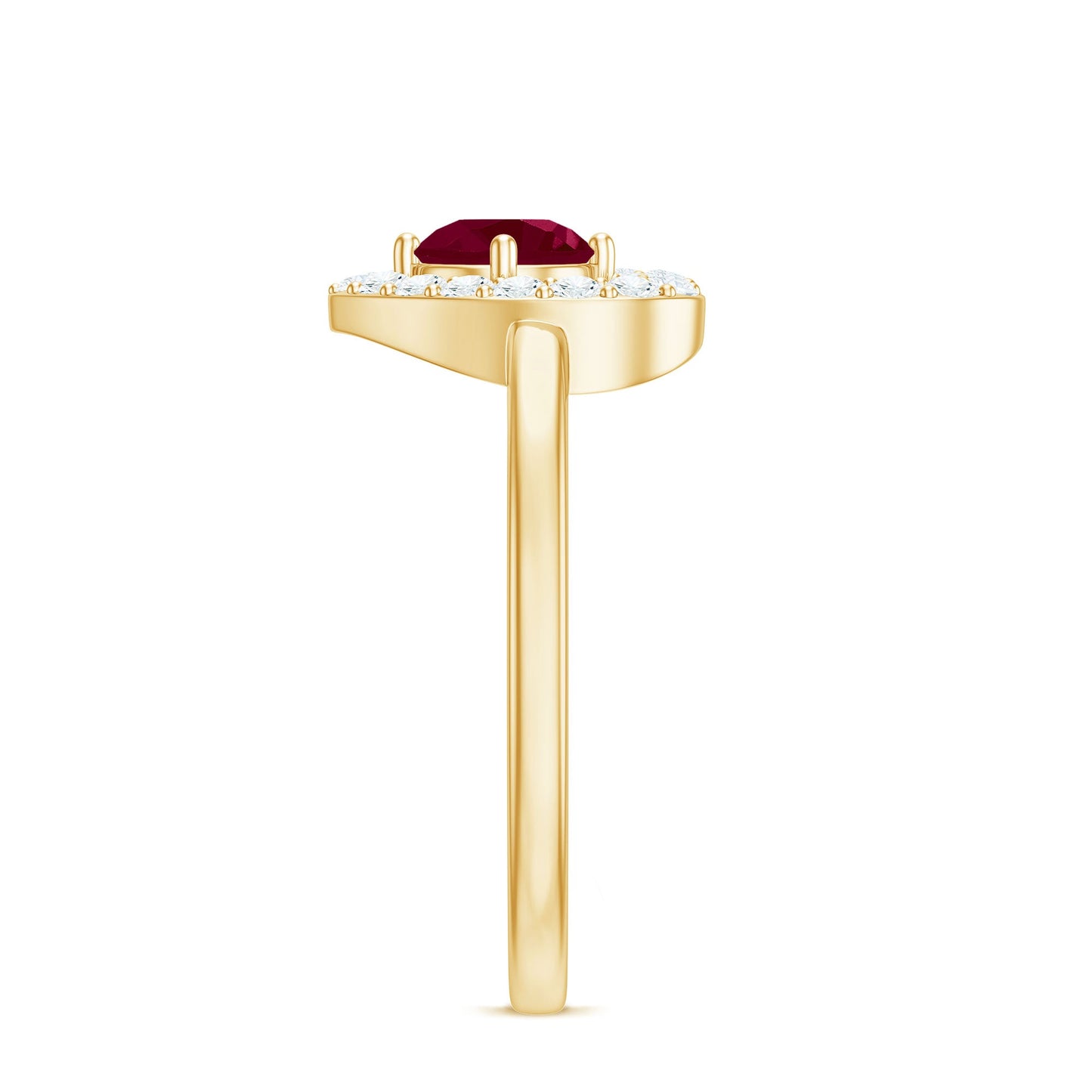 Natural 0.6 Carat Ruby Diamond Heart Engagement Ring for Women