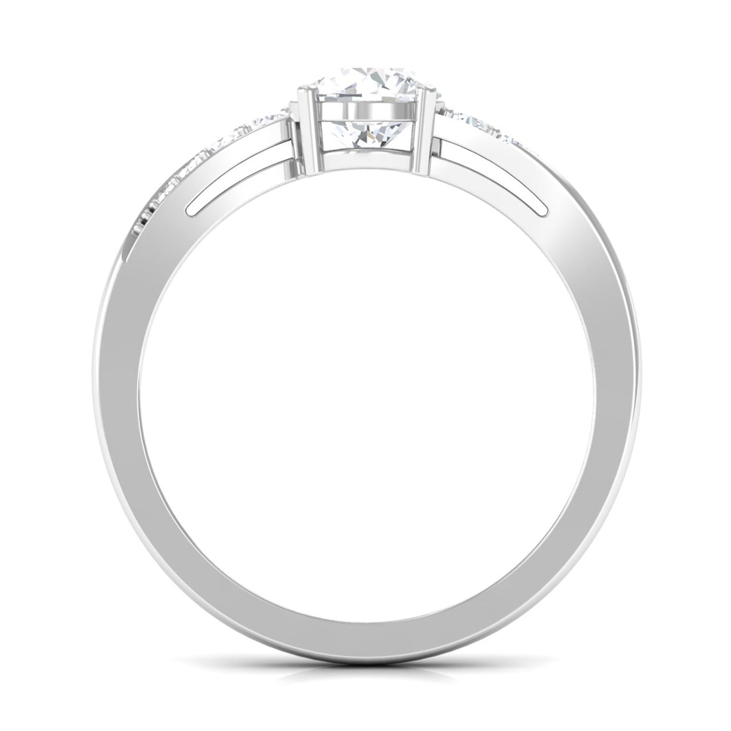 1 Carat Certified Solitaire Cubic Zirconia Bypass Engagement Ring