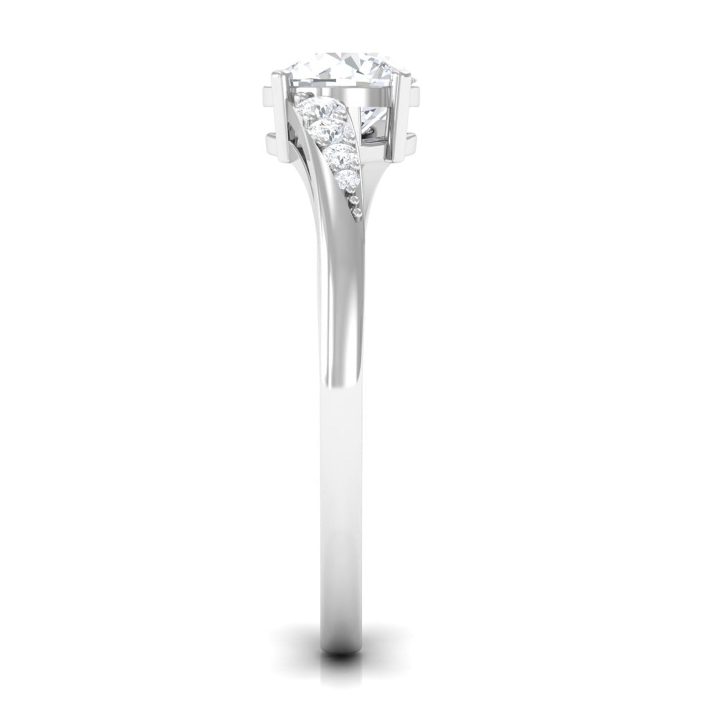 1 Carat Certified Solitaire Cubic Zirconia Bypass Engagement Ring