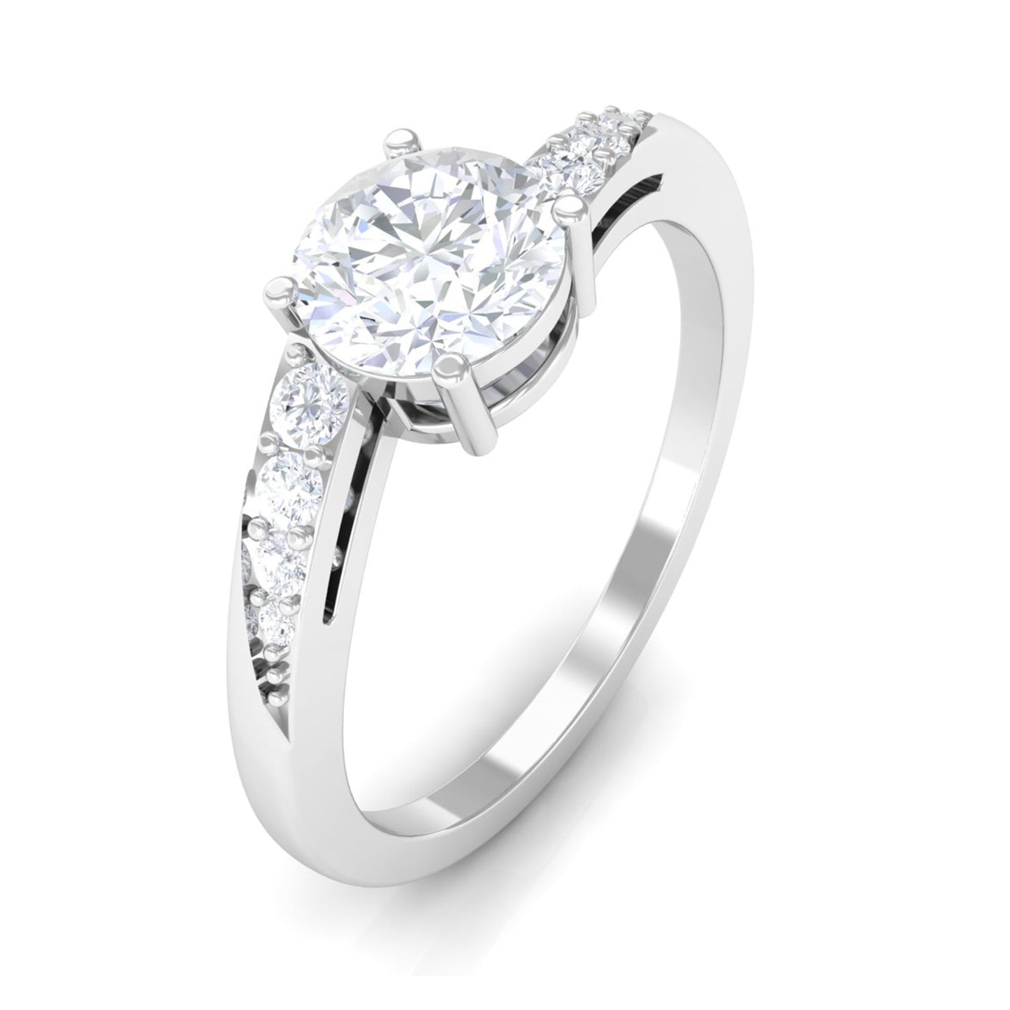 1 Carat Certified Solitaire Cubic Zirconia Bypass Engagement Ring