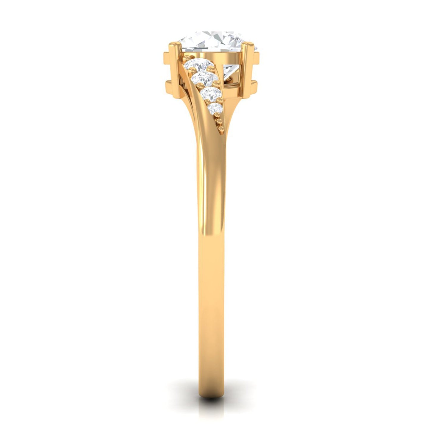 1 Carat Certified Solitaire Cubic Zirconia Bypass Engagement Ring