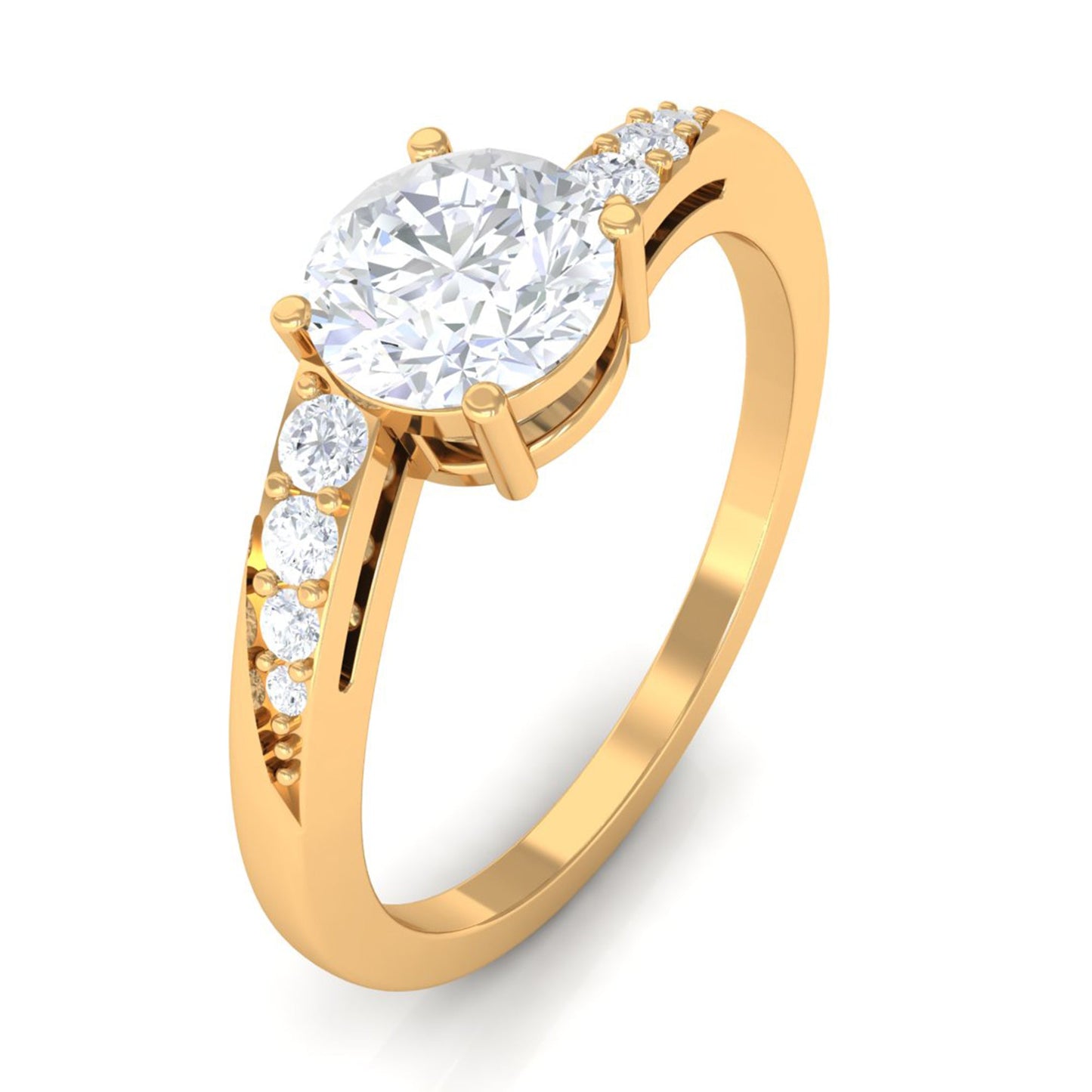 1 Carat Certified Solitaire Cubic Zirconia Bypass Engagement Ring