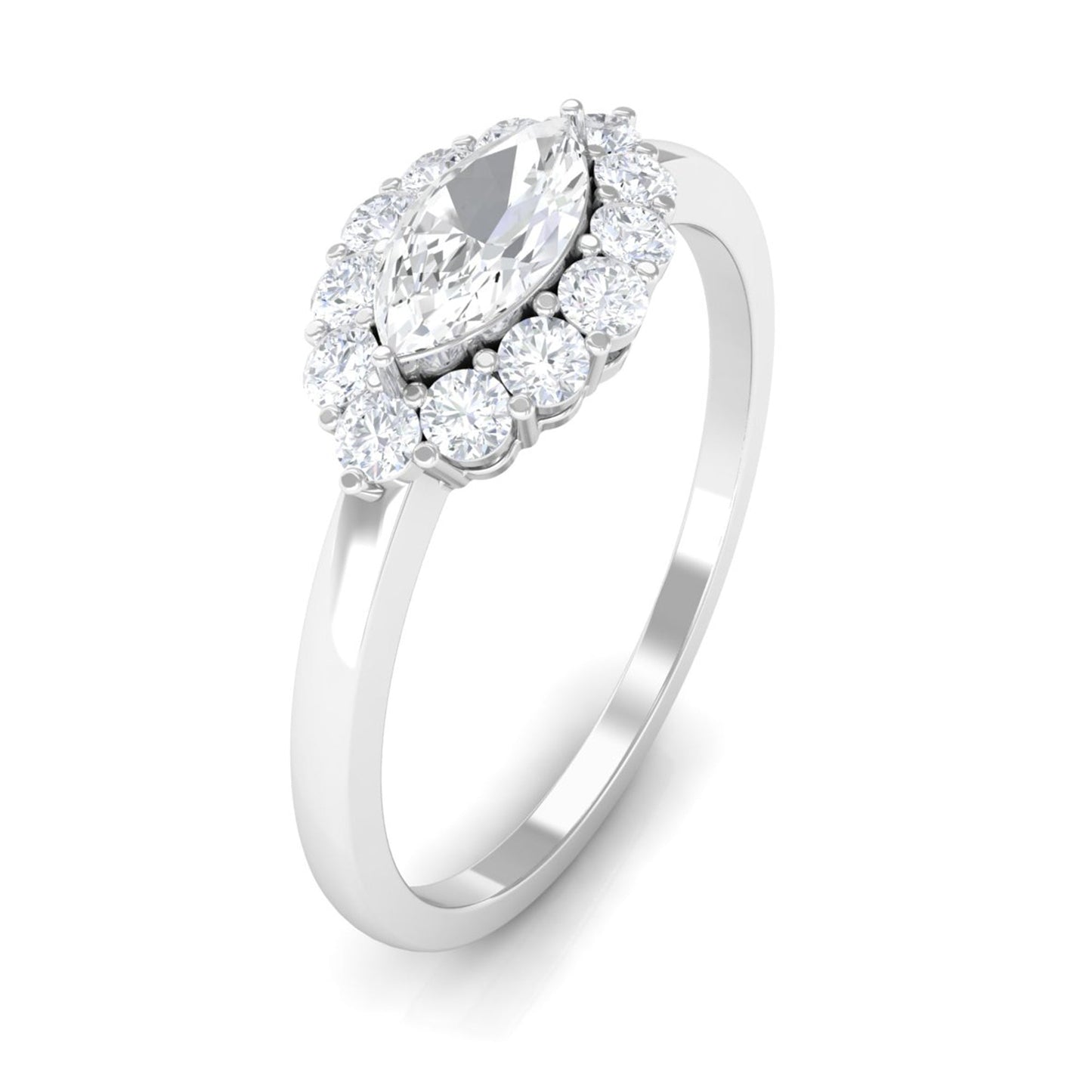 1 CT Marquise Cut Zircon East West Engagement Ring