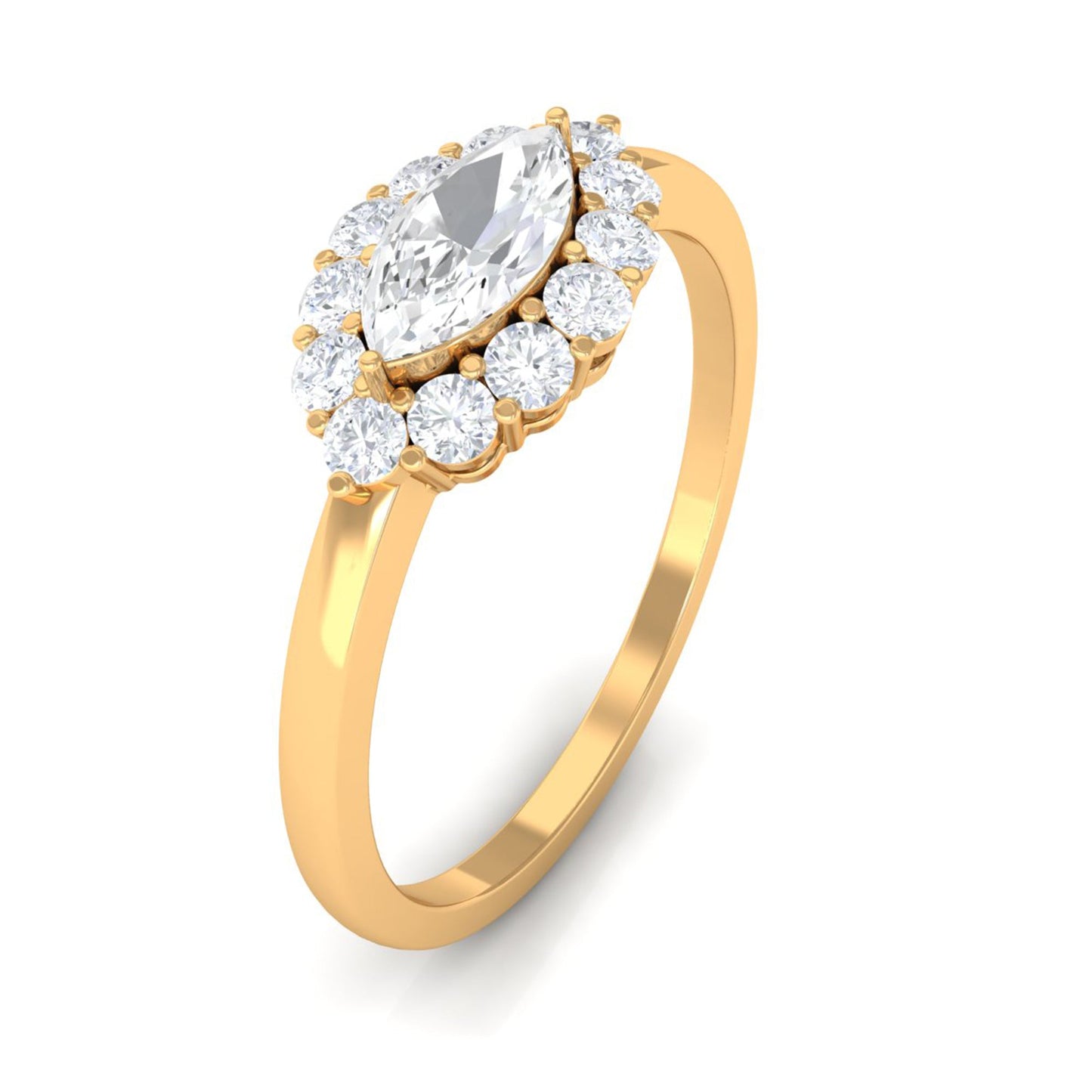 1 CT Marquise Cut Zircon East West Engagement Ring