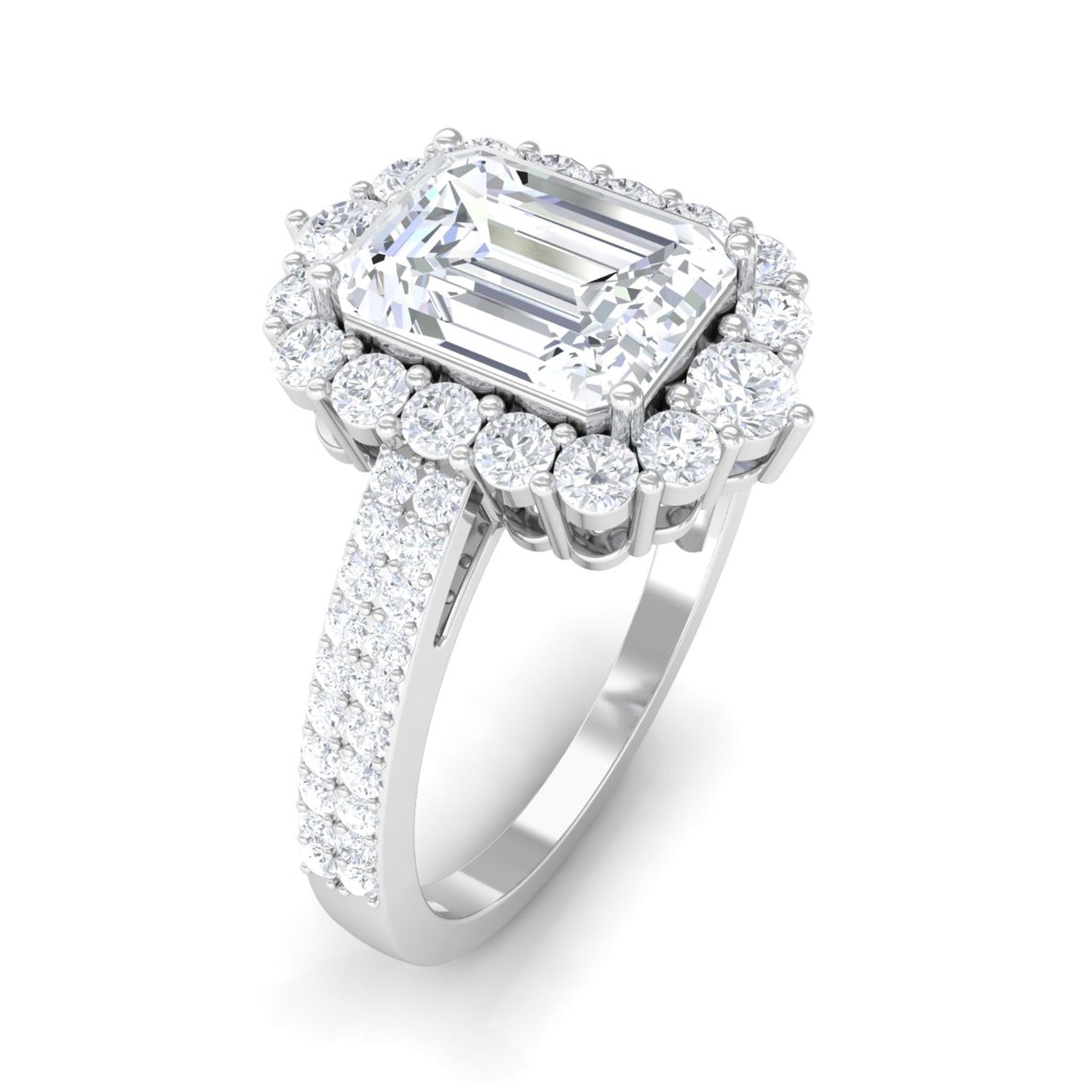 3.25 CT Octagon Cut Zircon Statement Engagement Ring