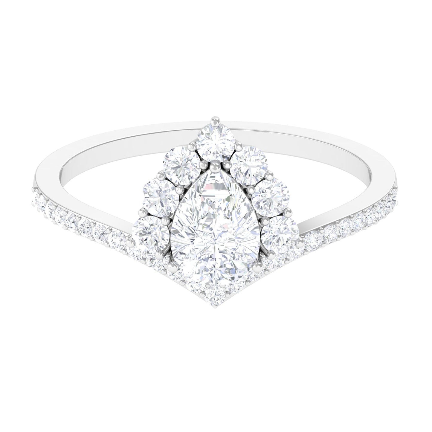Certified Cubic Zirconia Crown Engagement Ring