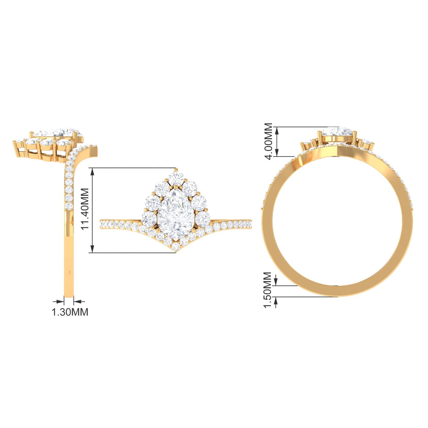 Certified Cubic Zirconia Crown Engagement Ring