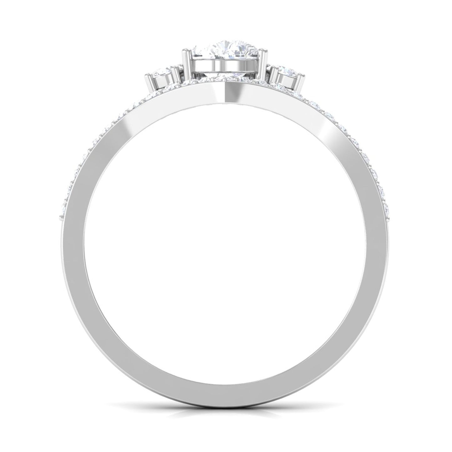 Certified Cubic Zirconia Crown Engagement Ring