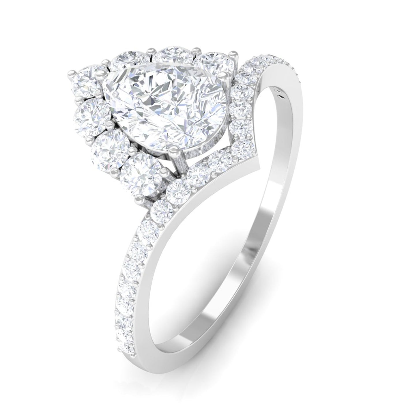 Certified Cubic Zirconia Crown Engagement Ring