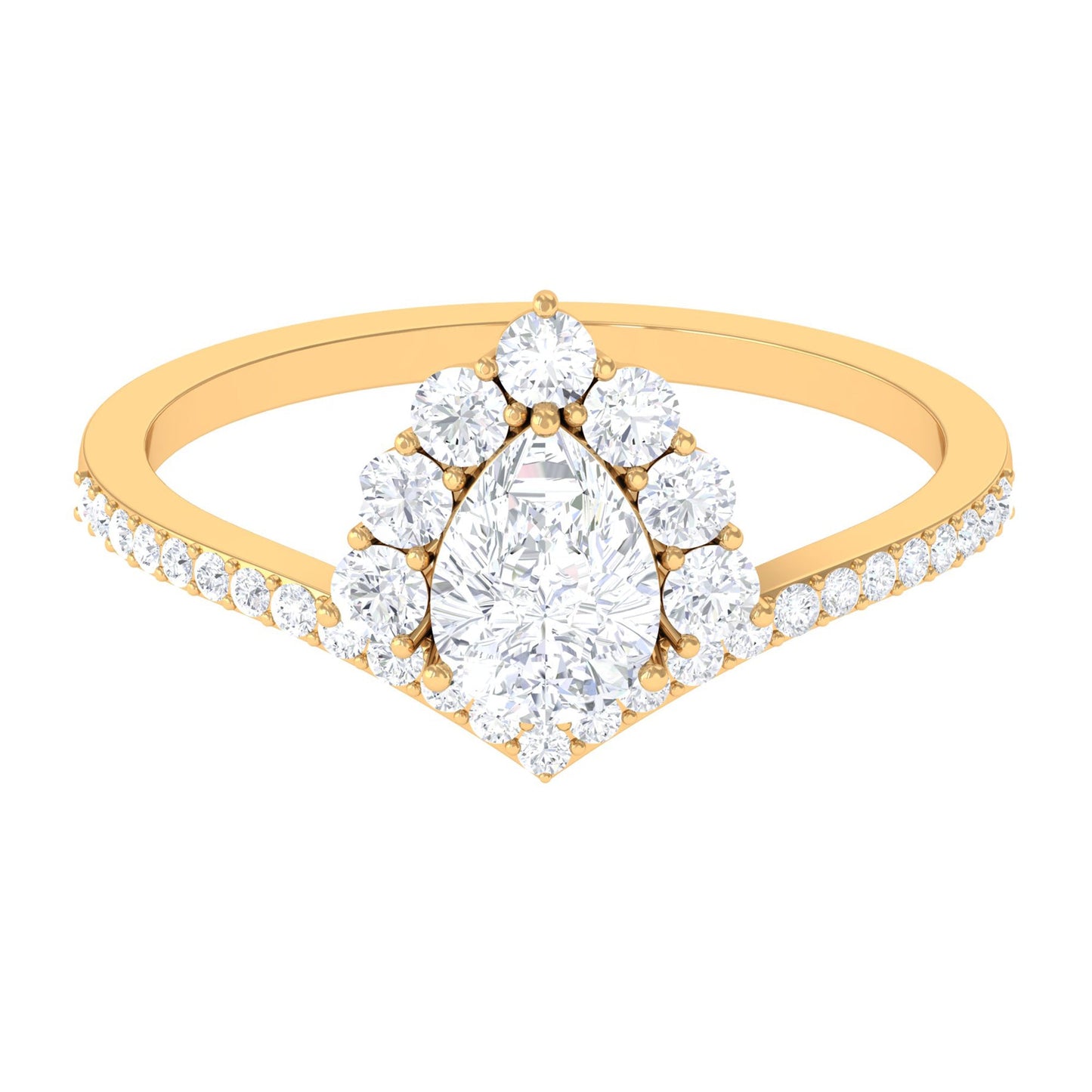 Certified Cubic Zirconia Crown Engagement Ring
