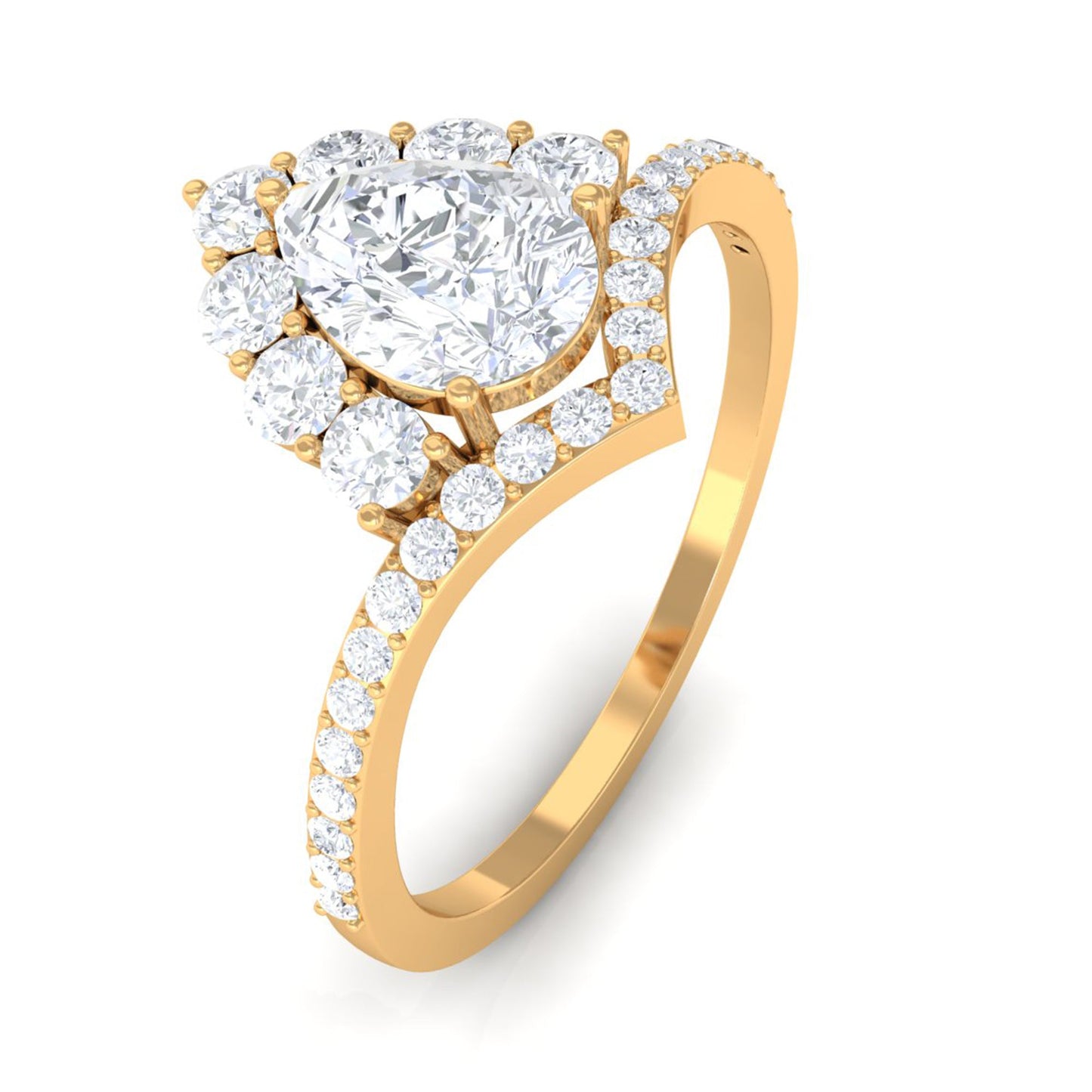 Certified Cubic Zirconia Crown Engagement Ring