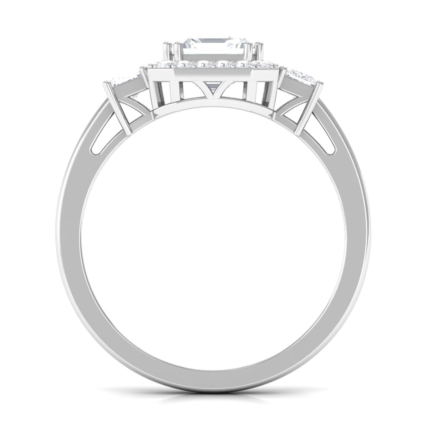 Asscher Cut Zircon Statement Engagement Ring