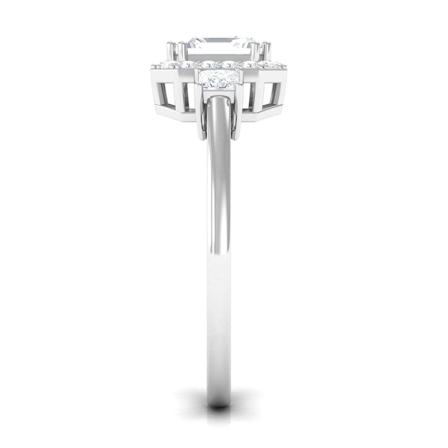 Asscher Cut Zircon Statement Engagement Ring