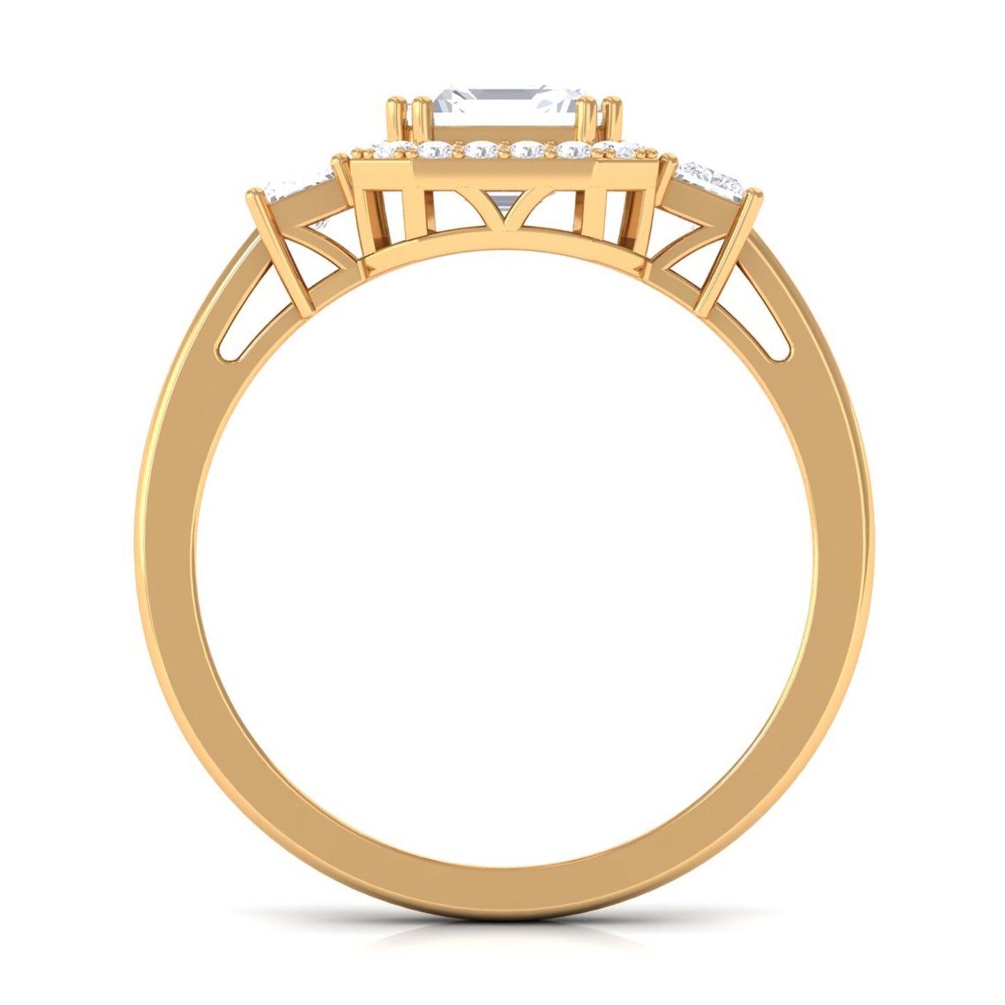 Asscher Cut Zircon Statement Engagement Ring