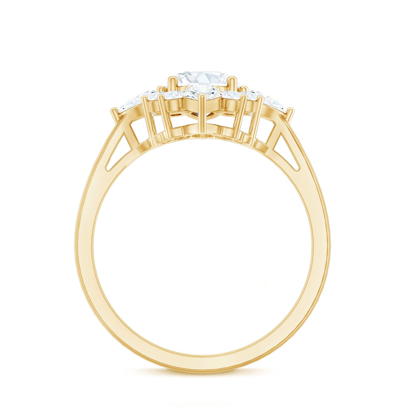 1 Carat Oval Zirconia Statement Engagement Ring with Halo