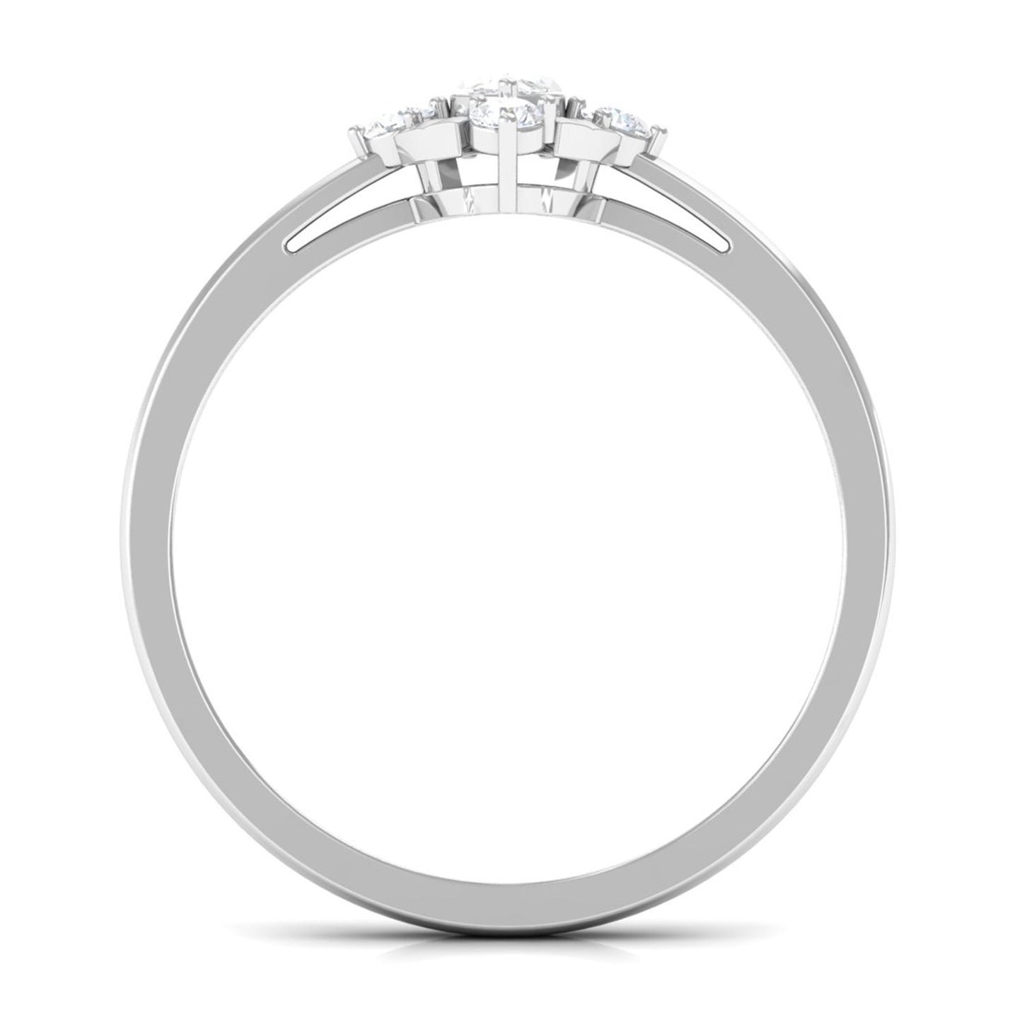 Marquise Cut Cubic Zirconia Engagement Ring with Textured Detail