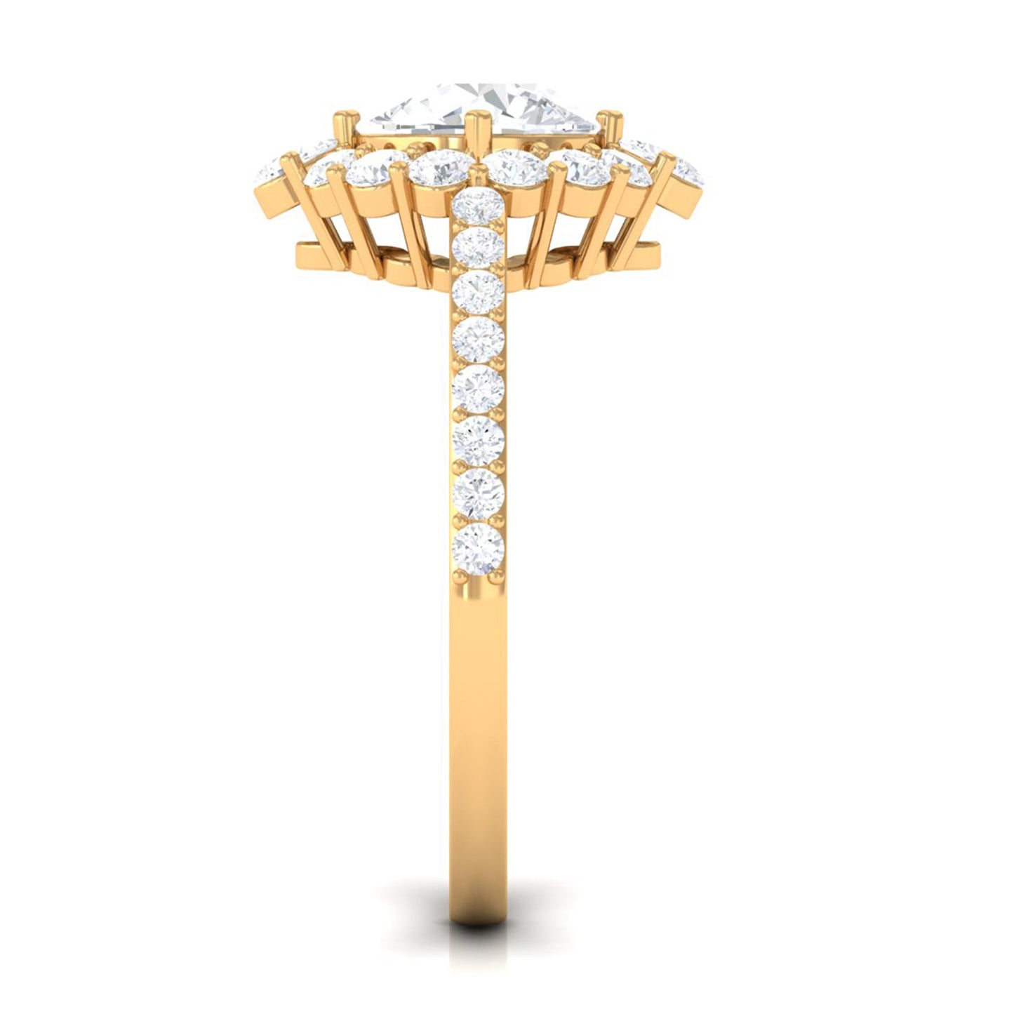 1 Carat Round Cubic Zirconia Halo Engagement Ring