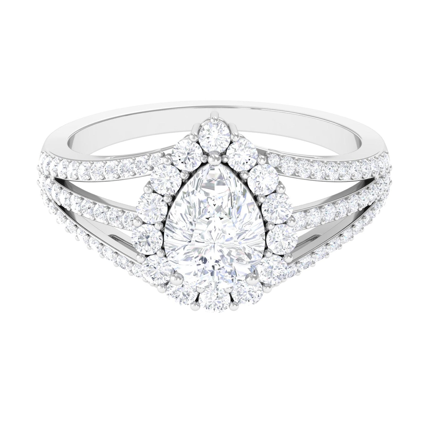 Pear Cut Zircon Statement Engagement Ring