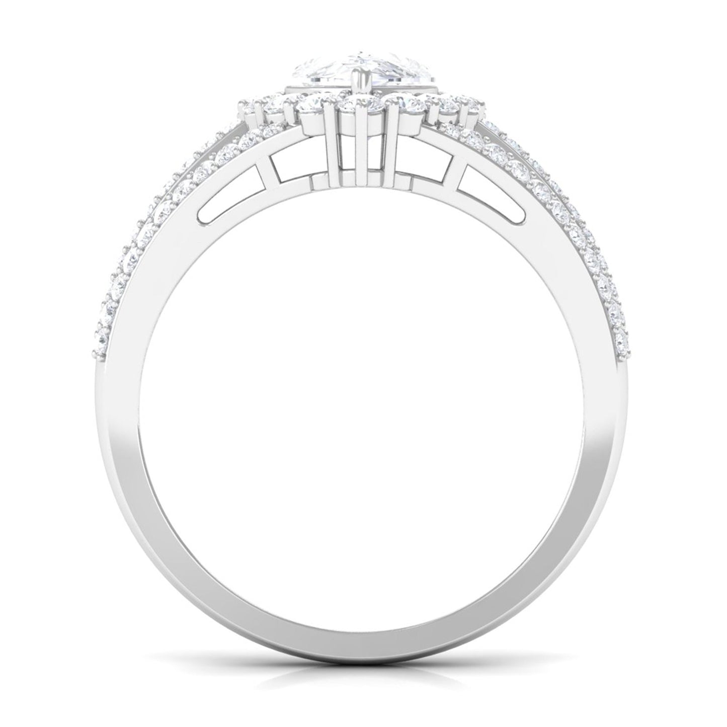 Pear Cut Zircon Statement Engagement Ring