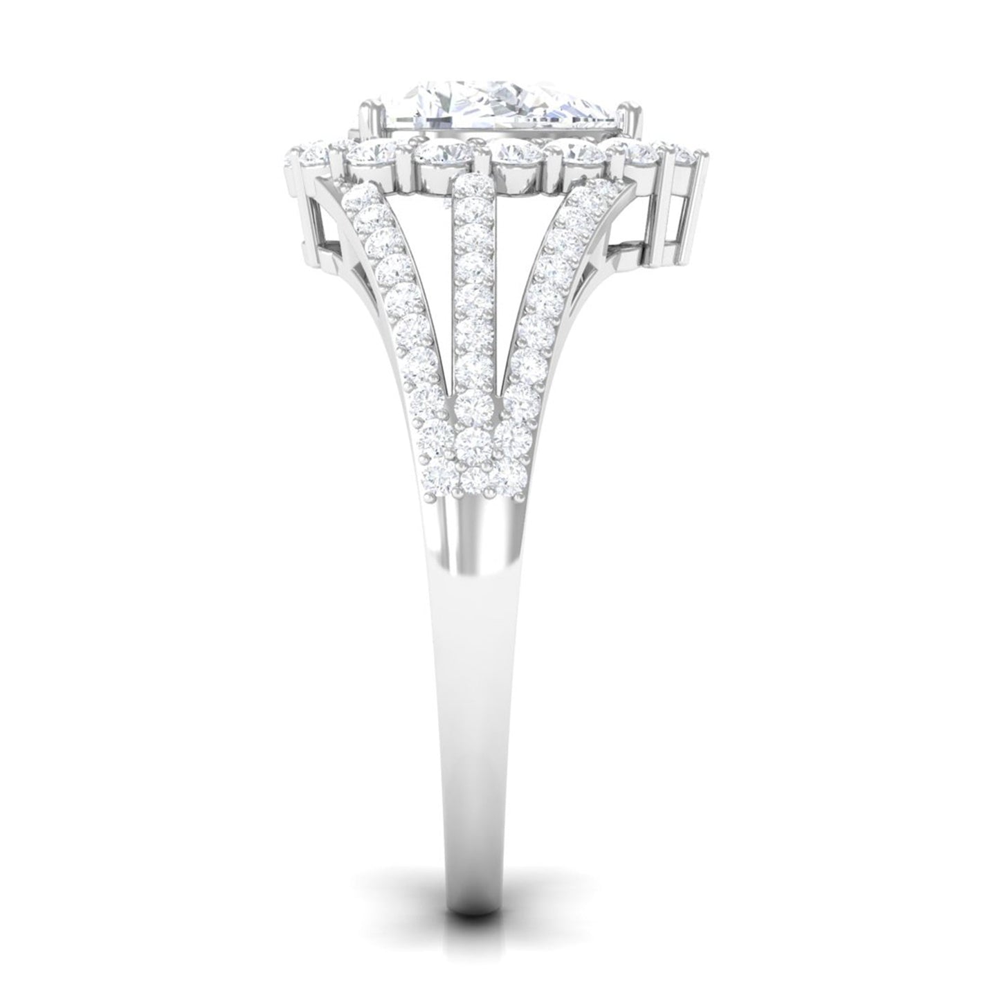 Pear Cut Zircon Statement Engagement Ring