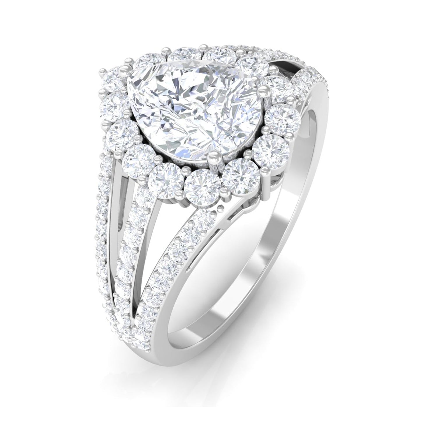 Pear Cut Zircon Statement Engagement Ring