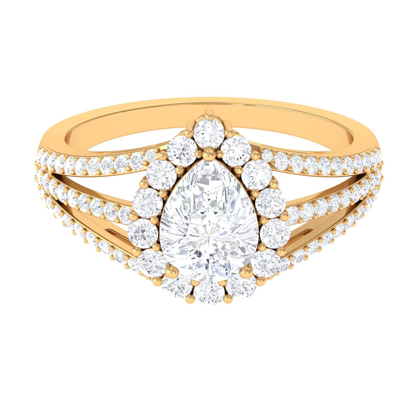 Pear Cut Zircon Statement Engagement Ring