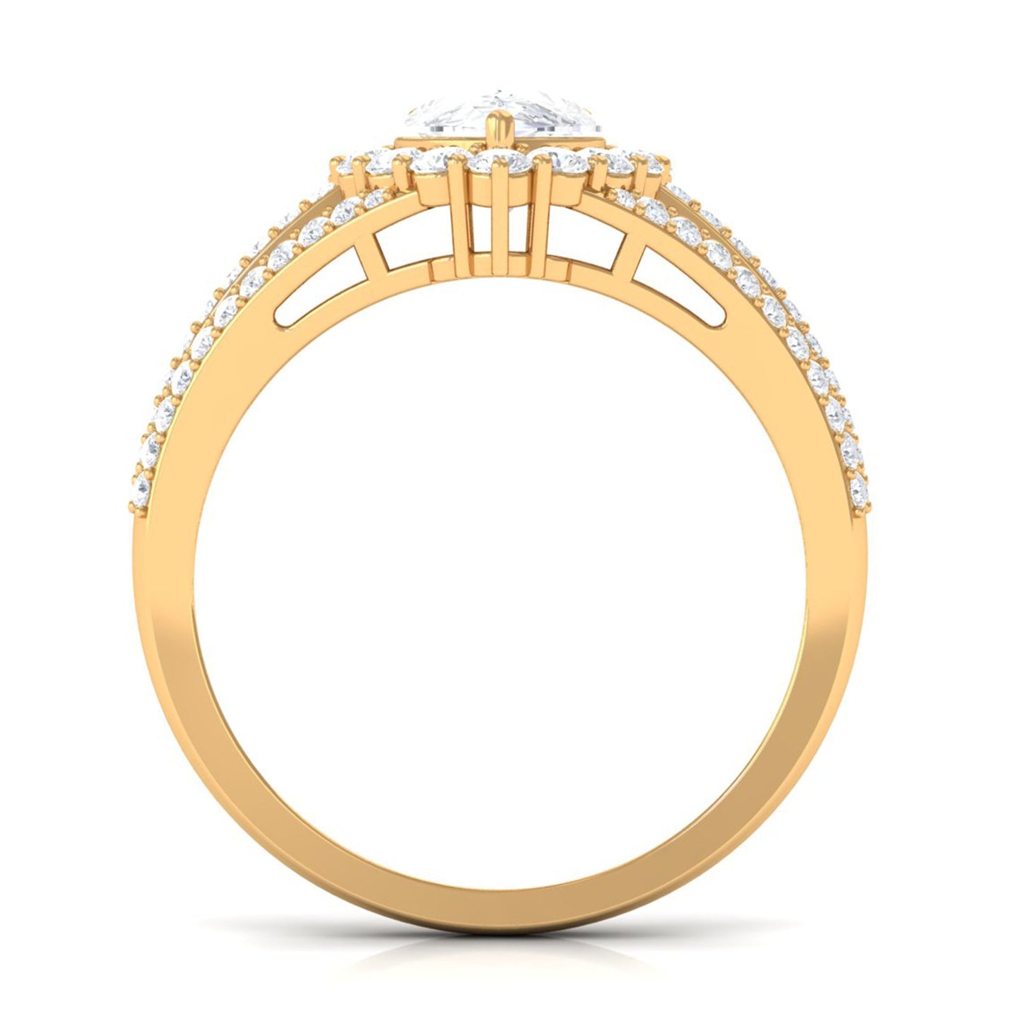 Pear Cut Zircon Statement Engagement Ring