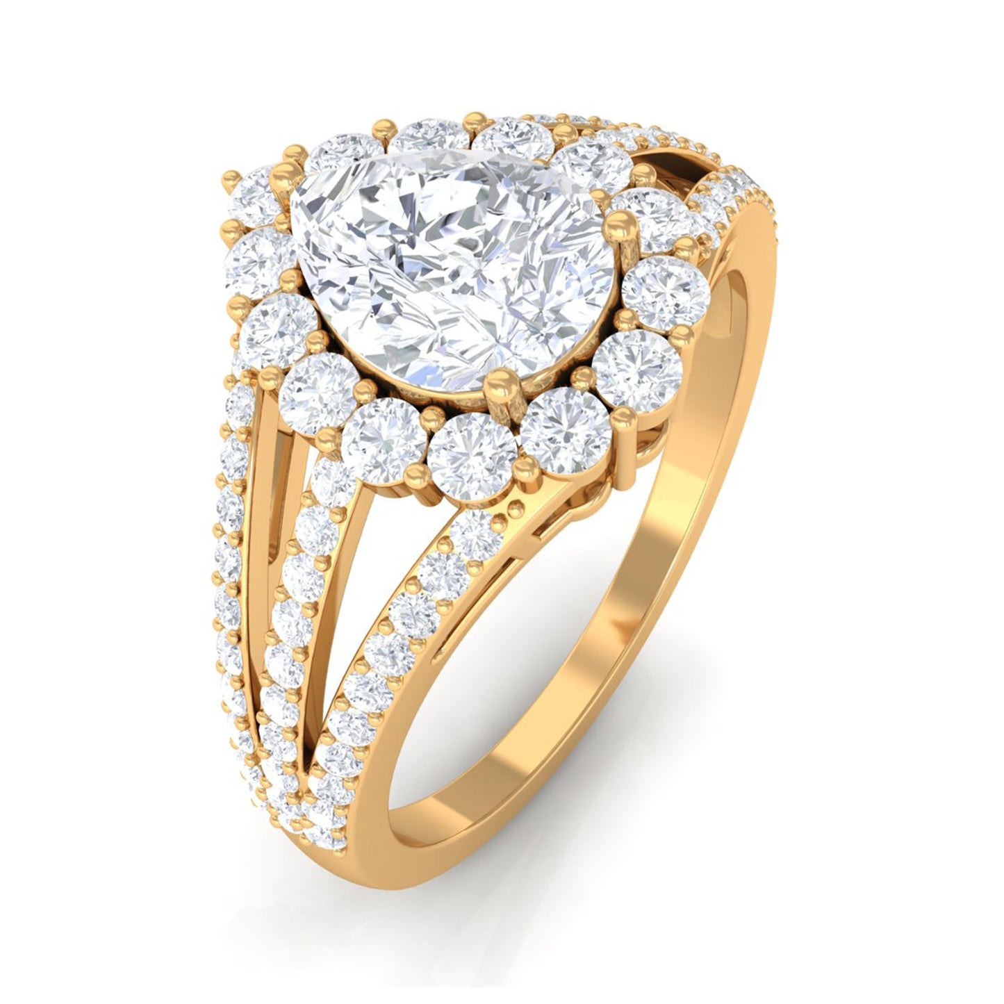 Pear Cut Zircon Statement Engagement Ring