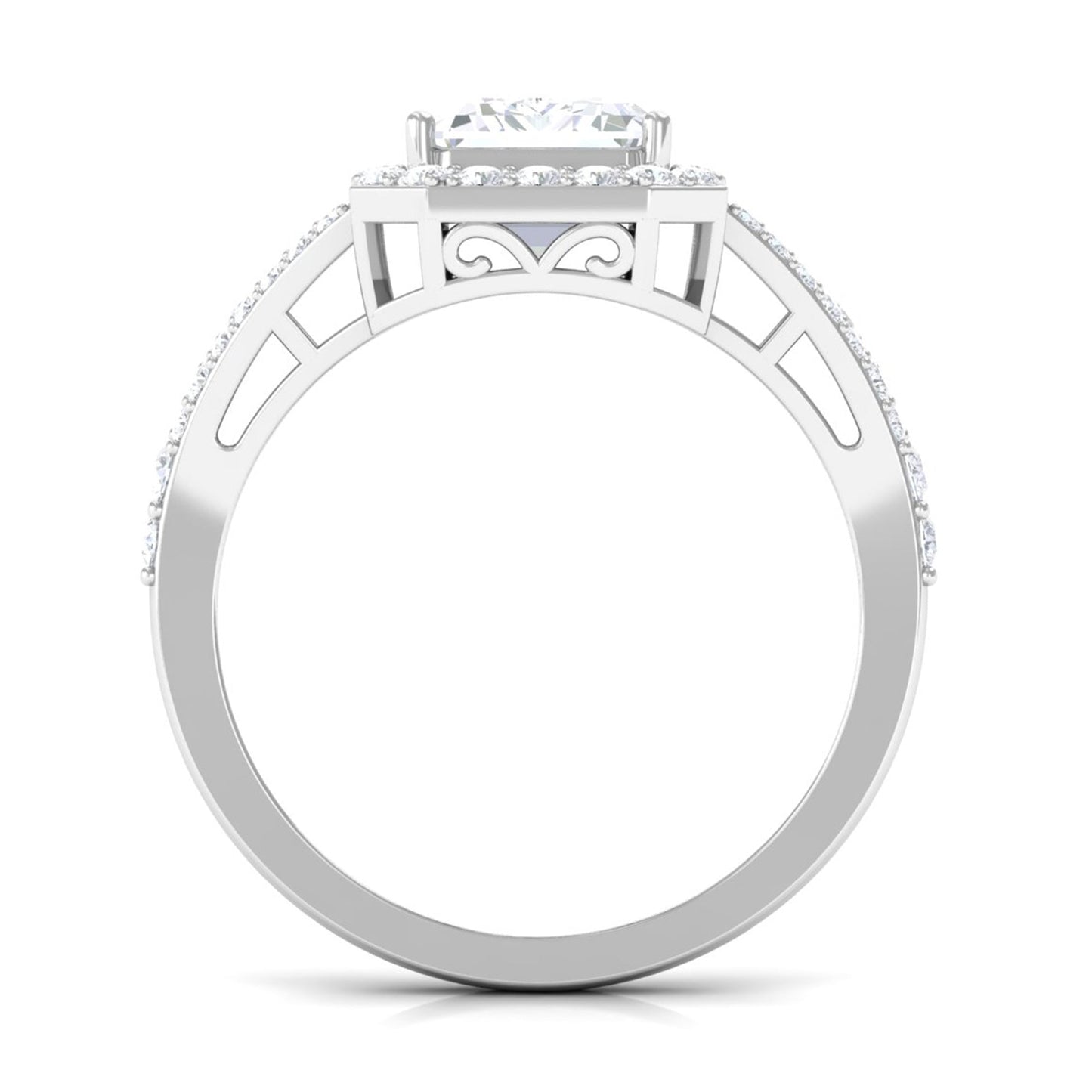 5 CT Split Shank Octagon Cut Zircon Statement Engagement Ring